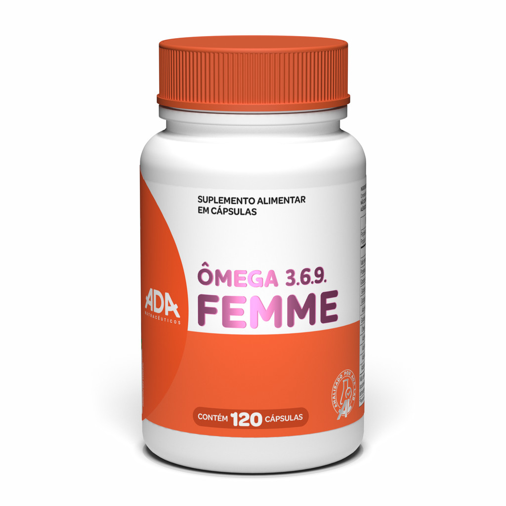 Ômega Femme 3.6.9 - Linhaça + Prímula + Óleo de Peixe - 120 Cápsulas Ada