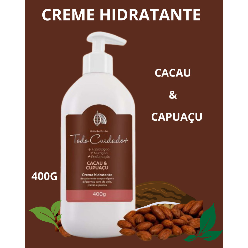 Creme Hidratante Desodorante Corporal Cacau E Cupuacu 400g Abelha Rainha