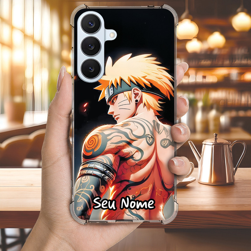 Capa Capinha GALAXY A73 A72 A71 A56 A55 A54 A53 A52 A51 A50 Anti-impacto Personalizada anime NARUTO nome (3528)