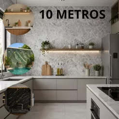Rolo Papel de Parede Adesivo Mármore Decoração Casa Pia Cozinha Sala Papel Adesivo 10 Metros