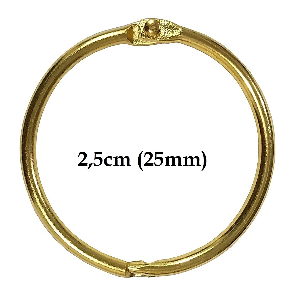 Pacote Com 20 Argolas Articulada Dourada 2,5cm (25mm)