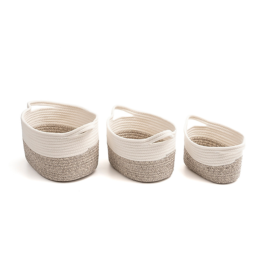 Kit Cestos Duo Cordas com Alças 3pcs - Oikos