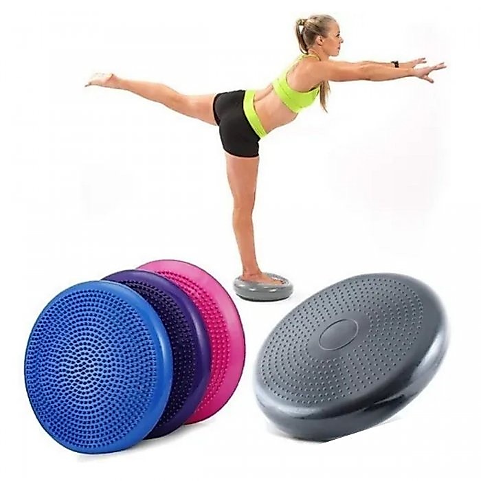 Prancha de Equilíbrio Almofada Disco Pilates Yoga Inflável  33cm  Exercícios Fitness 150kg