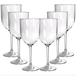 Taça De Vinho Acrílico 320 ml Transfer e Silk 5 Un Cristal