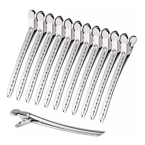 12 Clips Presilha D Bico Pato Metal Crocodilo Grampo Cabelo