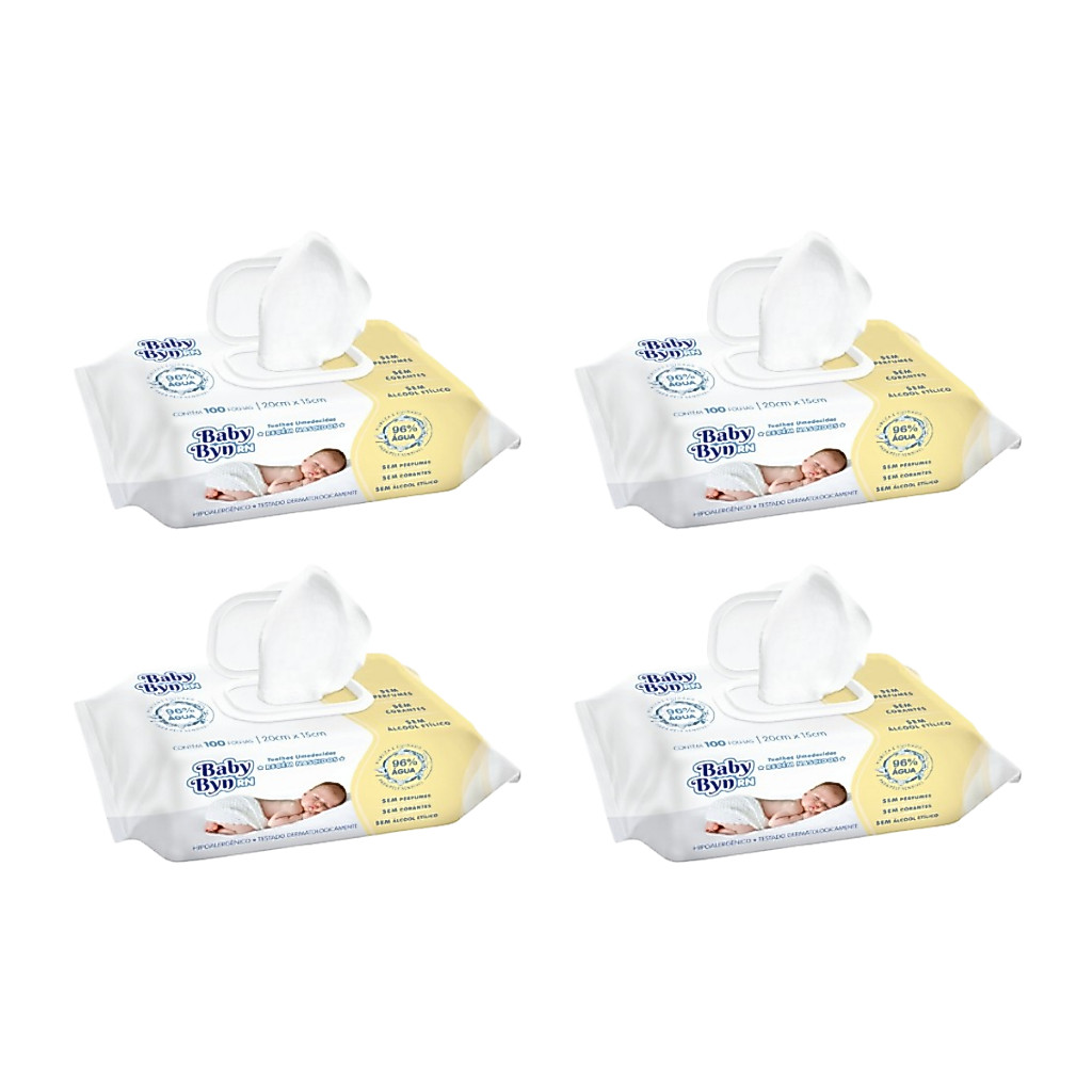 Toalha Umedecida Baby Byn RN 400 Folhas (4undX100fls)