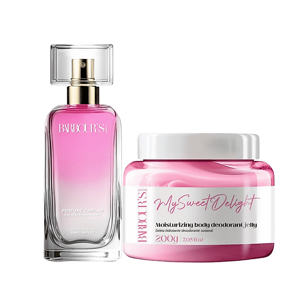 Kit Perfume Capilar 50ml e Geleia Hidratante Corporal 200ml My Sweet Delight Barbour's Beauty