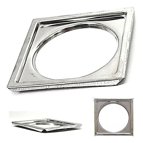 Porta Grelha Caixilho Quadrado 15cm Inox Banheiro