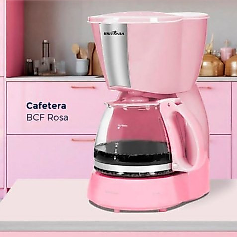 Cafeteira Elétrica Britânia BCG15 Inox - 550W - Até 15 Xícaras - 220V - Rosa