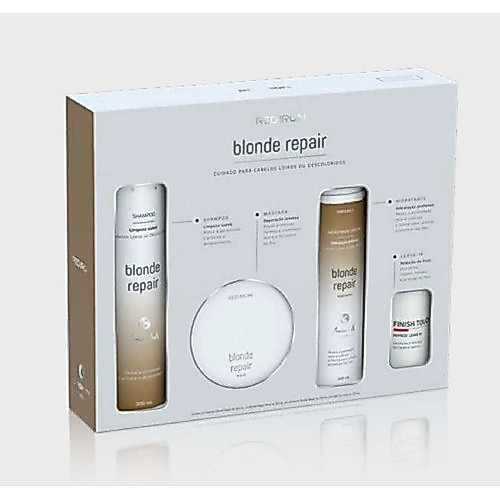 🌟RED IRON Kit Blonde Repair 3+1 Shampoo + Máscara + Hidratação + Brinde Leave-in Cabelos Loiros 🌟