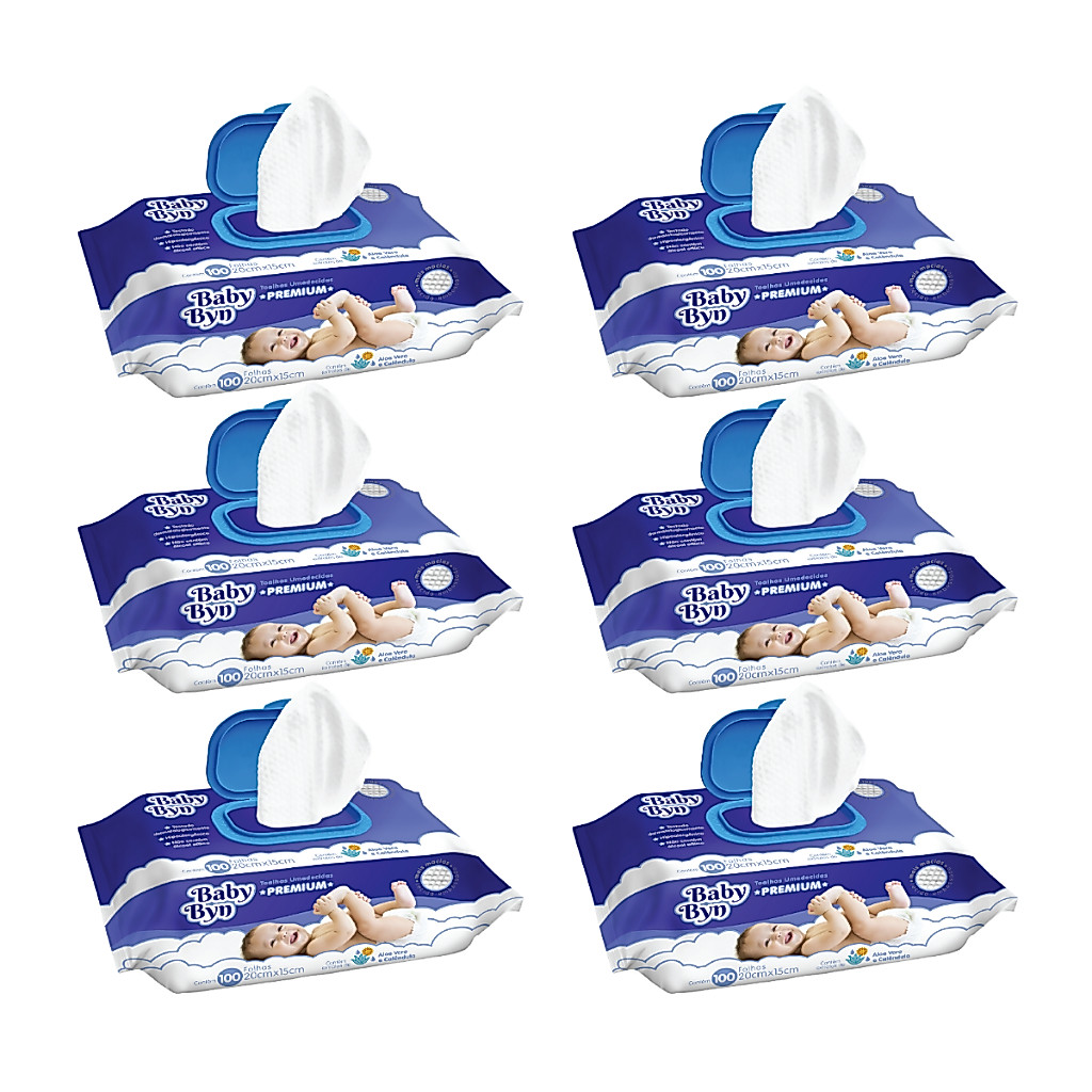 TOALHA UMEDECIDA BABY BYN PREMIUM 600 FOLHAS (6UNDX100FLS)