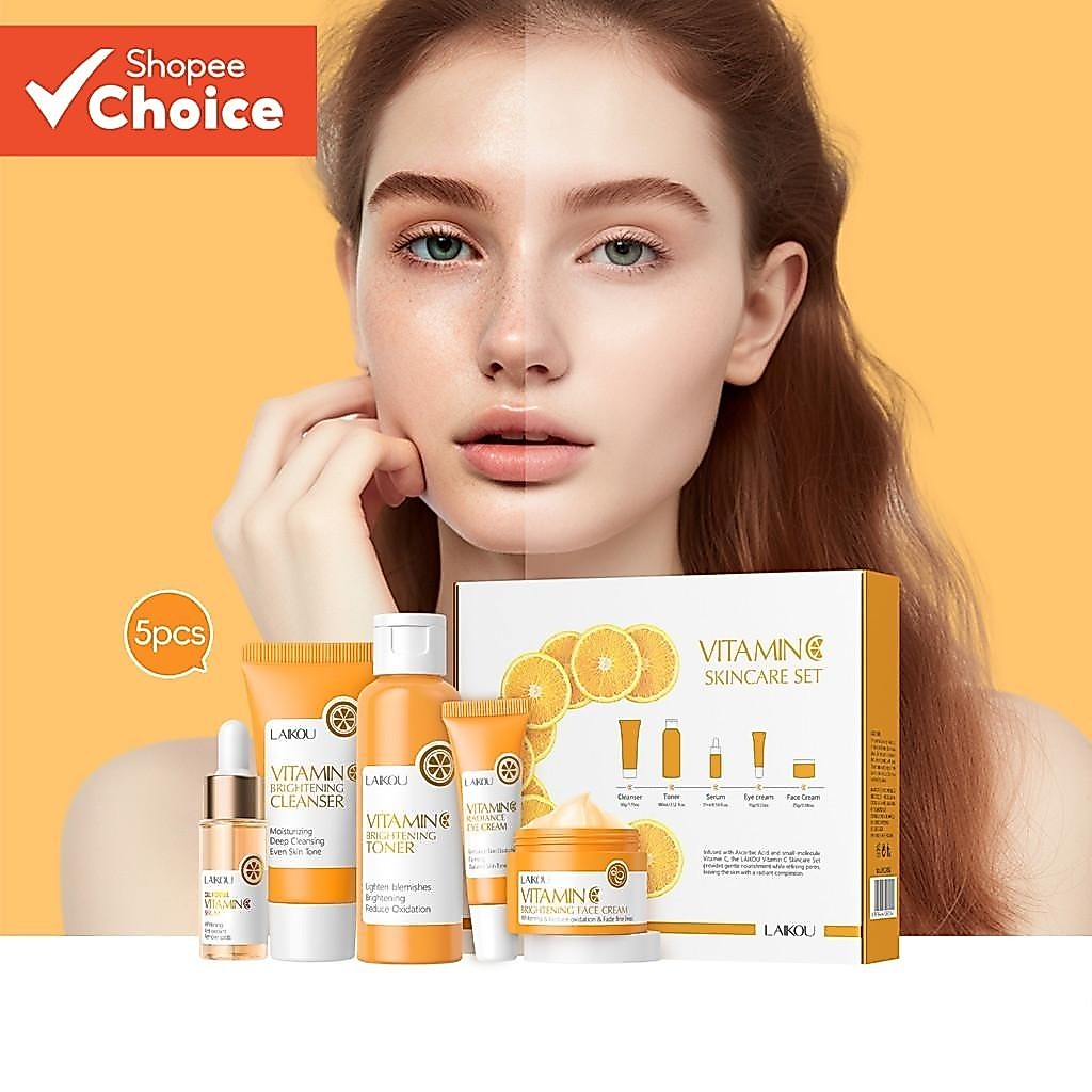 LAIKOU Vitamina C 5pcs/Set Brightening Skincare Clareia As Manchas Anti-Envelhecimento Suave
