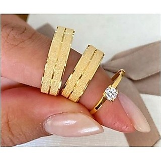 Par de Alianças Banho Moeda Antiga Diamantada 6mm + Gravação (COD-100)