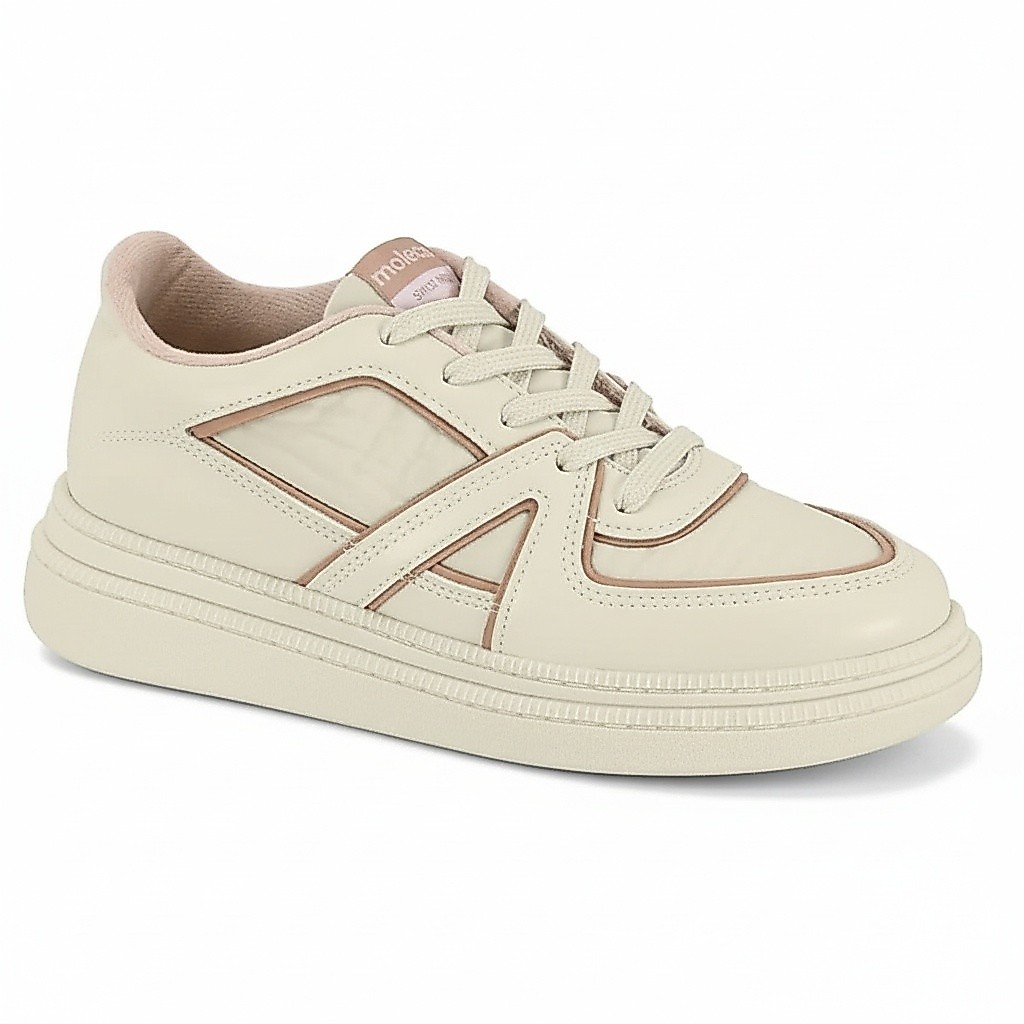 Tênis Moleca Feminino Nylon Branco Off Leveza Casual