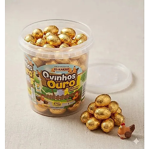 Ovinhos de Ouro Chocolate ao Leite Pote 475g - Ki-Kakau