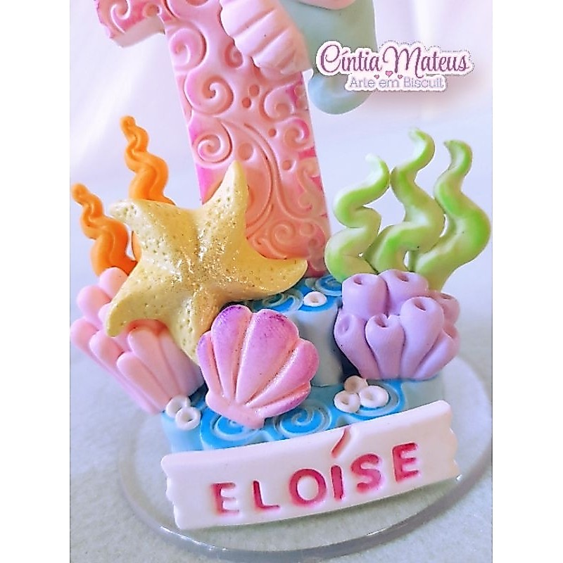 Vela Fundo do Mar em Biscuit/Topo de bolo Festa de aniversário — imagem 2 de 2
