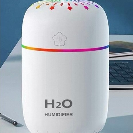 Umidificador Ultrassônico com Luz LED -300ml Hidrate o ar