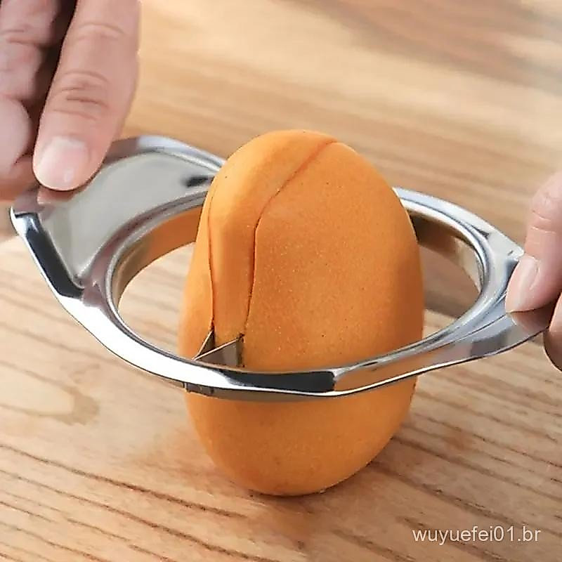 Descascador criativo, utensílio para cortar frutas, faca, descaroçador, aço inoxidável, fatiador e descascador, utensíli