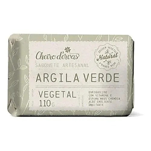 Sabonete de Argila Verde 100% Vegetal - Cheiro de Ervas