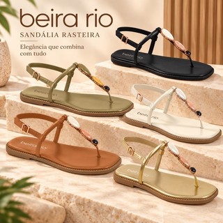 Sandália Feminina Rasteira Beira Rio Original Confortável Leve Rasteirinha Casual Promoção