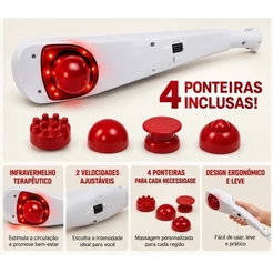 Massageador Elétrico Corporal Infravermelho 4 Ponteiras 2 Velocidades