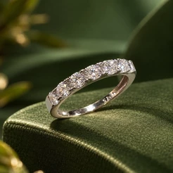 Anel Aparador Moissanite 3,5mm em Prata 925