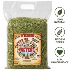 1 KG Feno TIFTON 85 Original Premium para Coelhos, Chinchila, Hamster e outros roedores.
