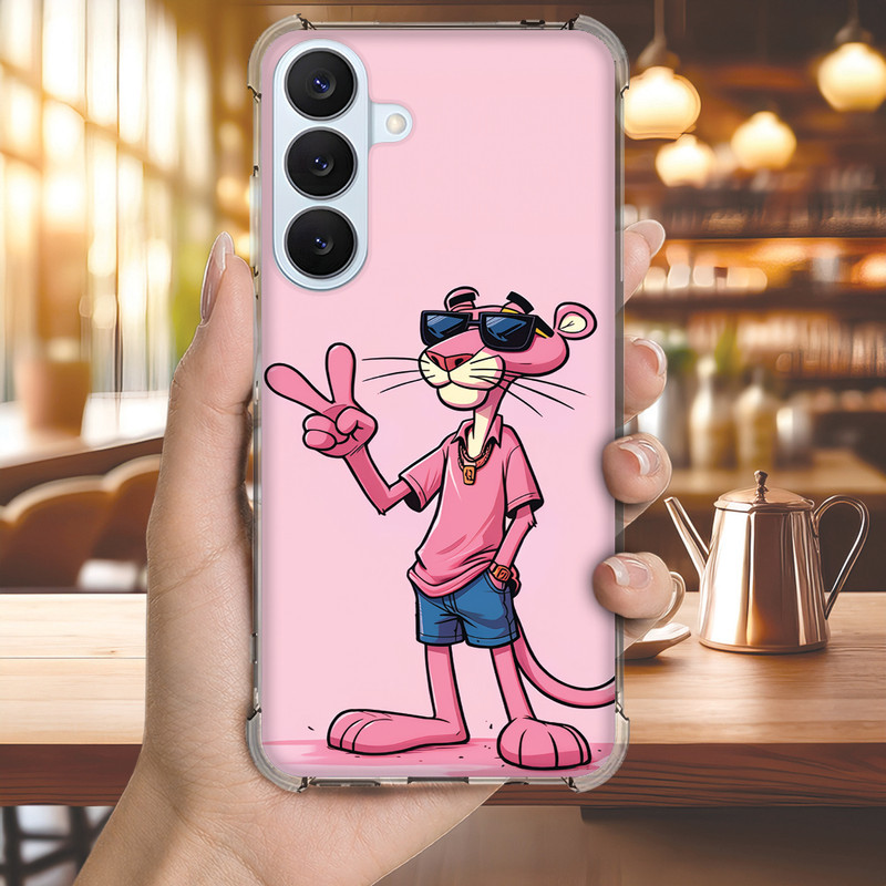 Capinha Capa (3412) PANTERA COR ROSA para GALAXY M33,M23,M21S,M13,M15,M14,5G,J7,PRO,PRIME,J6,PLUS,2018,J5,J4,CORE,J2