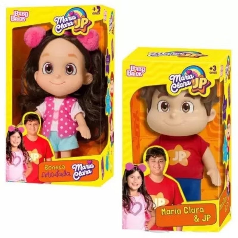 Bonecos Maria Clara e JP 15cm Coleção Infantil Presente Crianças
