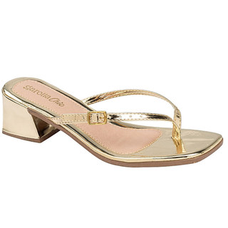 Sandália Feminina Salto Bloco Chinelo fivela Confortável