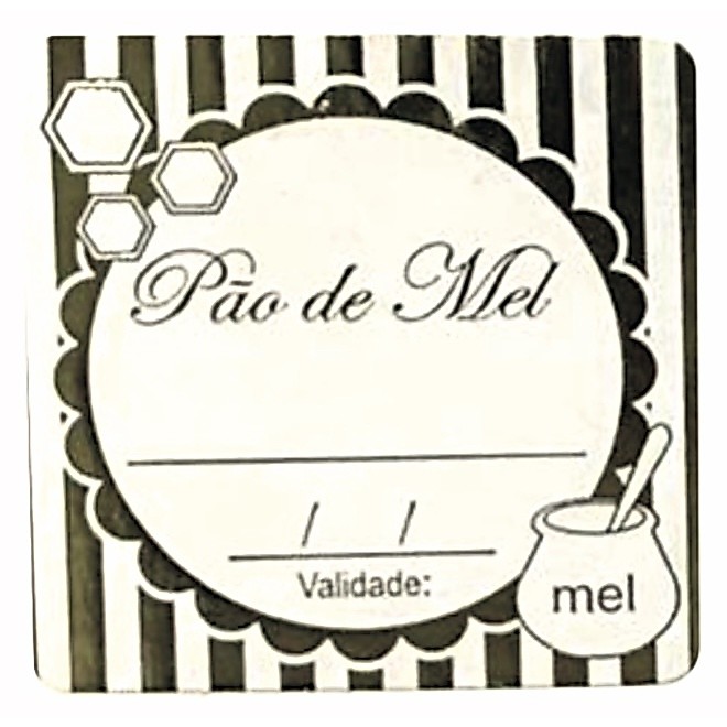 50 Etiquetas Pão De Mel Dourada Sabor E Validade Cód. 312 (Ms)