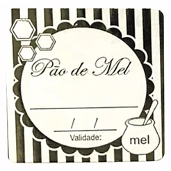 50 Etiquetas Pão De Mel Dourada Sabor E Validade Cód. 312 (Ms)