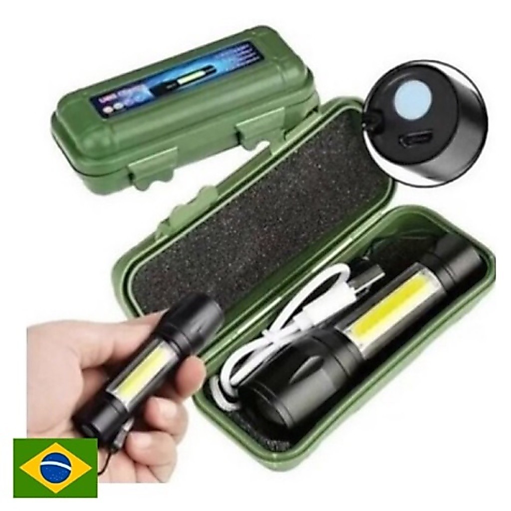 Mini Lanterna Tática Com Led Recarregável - Envio Rapido