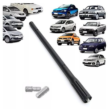 Haste De Antena Teto Universal 20Cm Adaptador M5 e M6 Gol G2 G3 G4 G5 G6 G7 Golf Polo Fox Voyage
