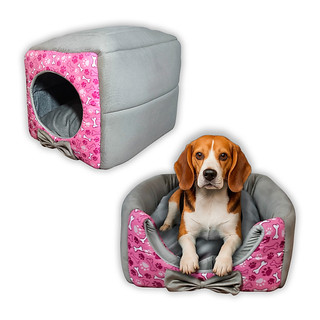 Casinha Toca Cama Iglu 2 Em 1 Cachorro Cão E Gato Tam P, M e G