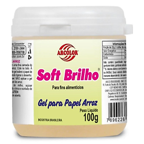 Soft Brilho - Gel para Papel de Arroz - 100g - Arcolor - Rizzo Distribuidora