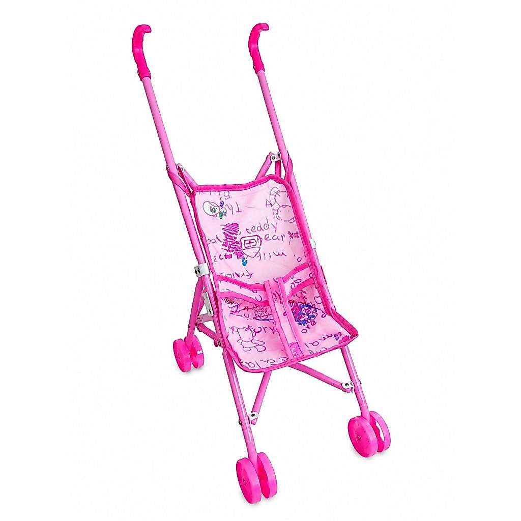 Carrinho de Boneca Pequeno Infantil Rosa Bebê Reborn Brinquedo Menina
