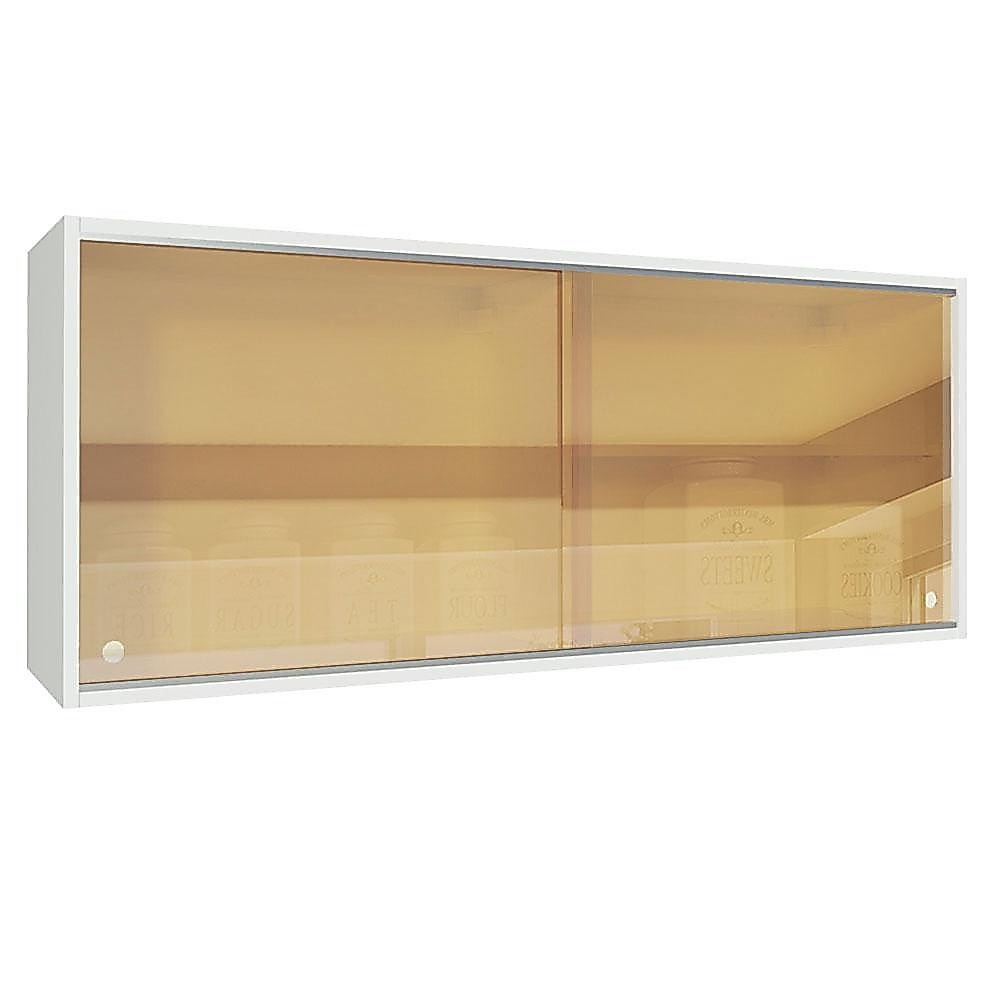 Armário Aéreo Madesa 2 Portas de Correr Vidro Reflex para Cozinhas Glamy, Lux e 