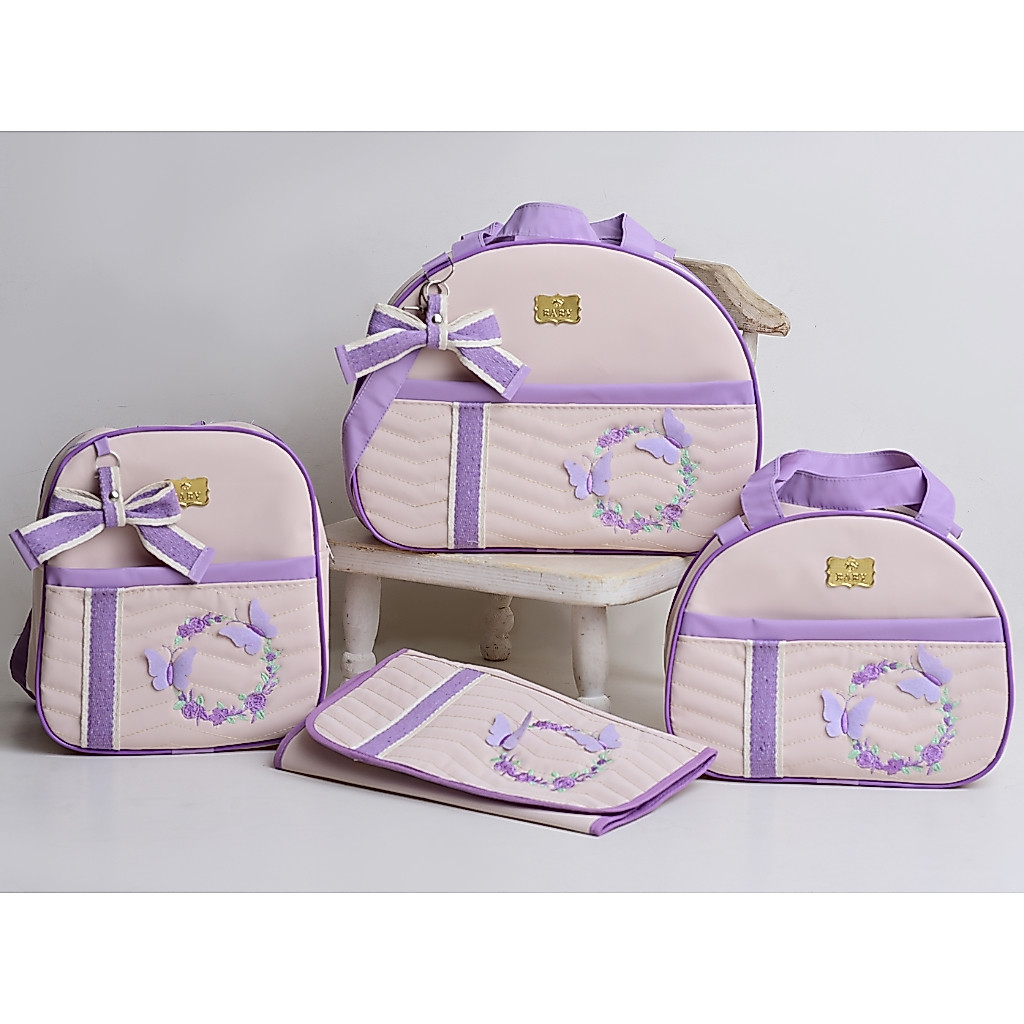 Conjunto de Bolsas Para Maternidade Bebê Borboletinhas