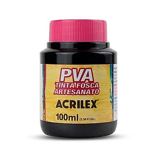 Tinta PVA Acrilex Preta 100ml - Tinta para Artesanato- Acrilex - Tinta para Madeira - Tinta para MDF - Tinta Para Artes