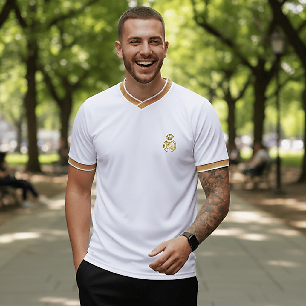 Camiseta Masculina Dryfit Real Madrid Licenciada Confortável