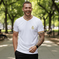 Camiseta Masculina Dryfit Real Madrid Licenciada Confortável