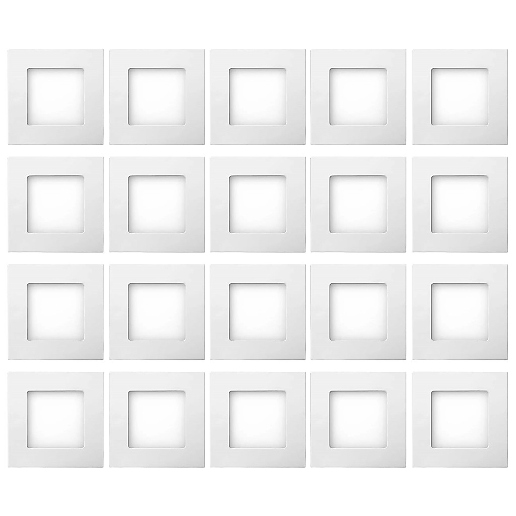 Kit 20 Luminária Painel Plafon Led Embutir Quadrado 6w Bivolt Teto Elgin