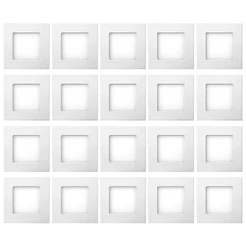 Kit 20 Luminária Painel Plafon Led Embutir Quadrado 6w Bivolt Teto Elgin