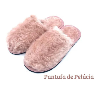 Pantufa de Pelúcia confortável, Chinelo Adulto com solado antiderrapante, Unissex, Pelúci…