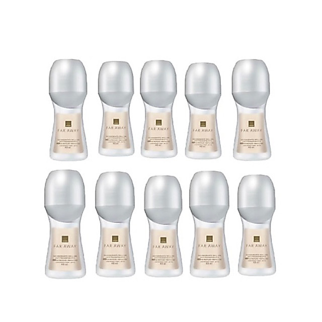 Kit com 10 Desodorantes Roll-on Faraway 48ml-Avon(Nova embalagem)