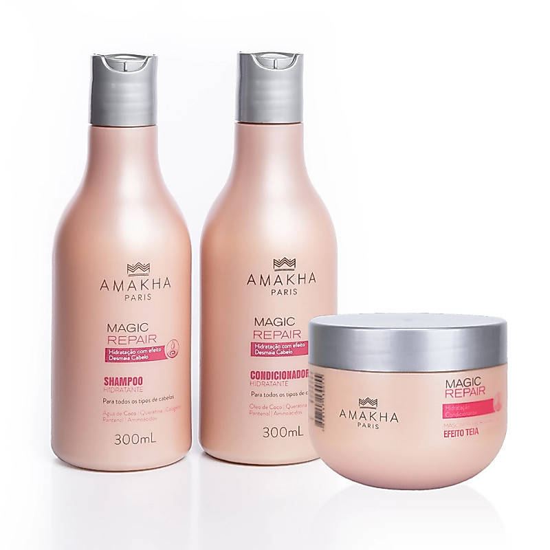 Kit Magic Repair 3 produtos: Shampoo + Condicionador + Máscara Efeito Teia | Amakha Paris