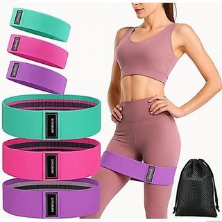 Kit 3 Faixas Elásticas de Tecido | Treino, Yoga, Pilates e Musculação | Resistentes, Conf…