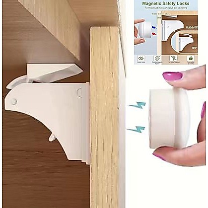 Kit 4 travas invisível magnéticas gavetas armário segurança criança porta Fechadura de segurança magnética potente