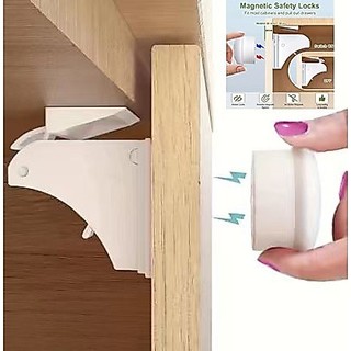 Kit 4 travas invisível magnéticas gavetas armário segurança criança porta Fechadura de segurança magnética potente